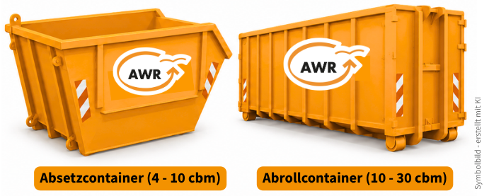 Ansicht Absetzcontainer und Abrollcontainer