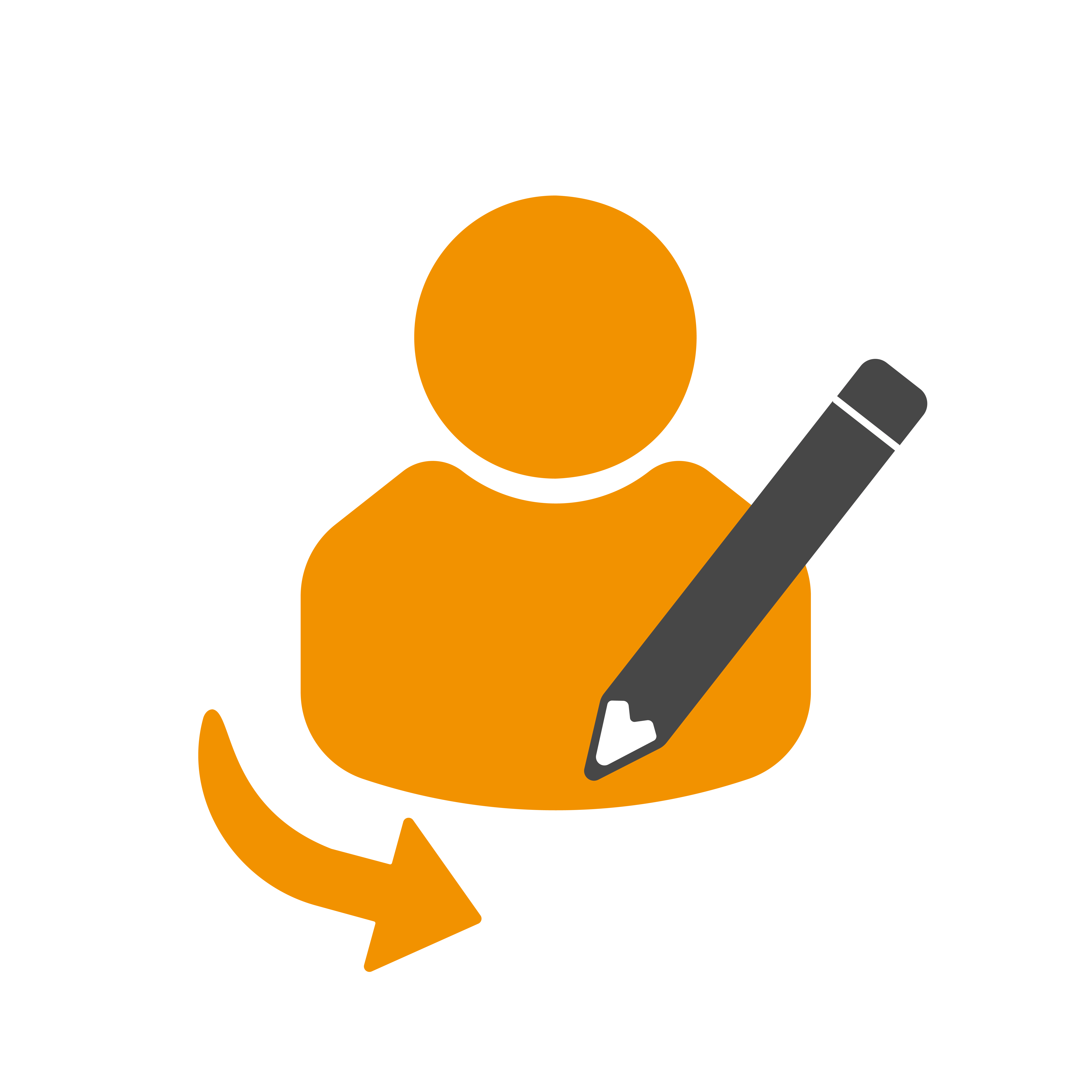 Symbolbild: Mensch mit Pfeil und Stift 