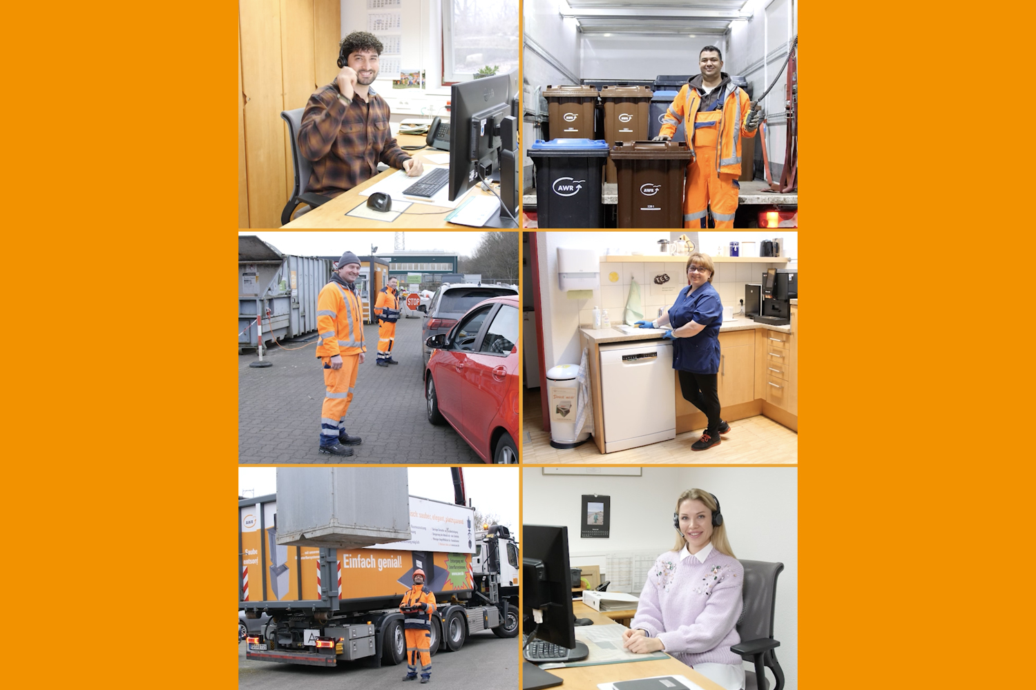 Bildercollage von verschieden Mitarbeiter:innen