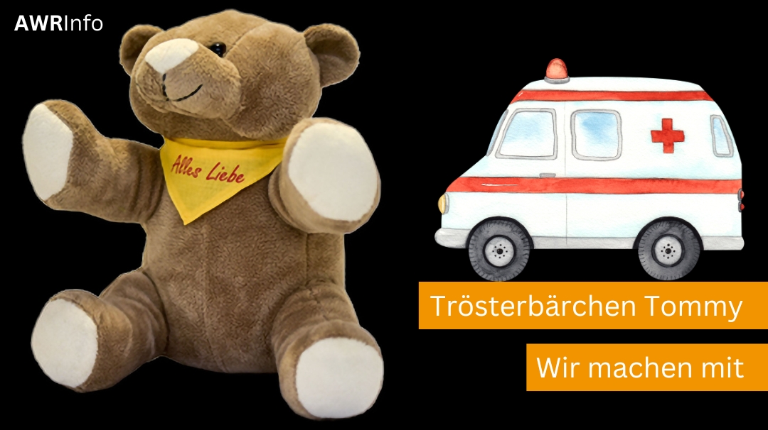 Trösterbärchen „Tommy“ im Rettungseinsatz für Kinder