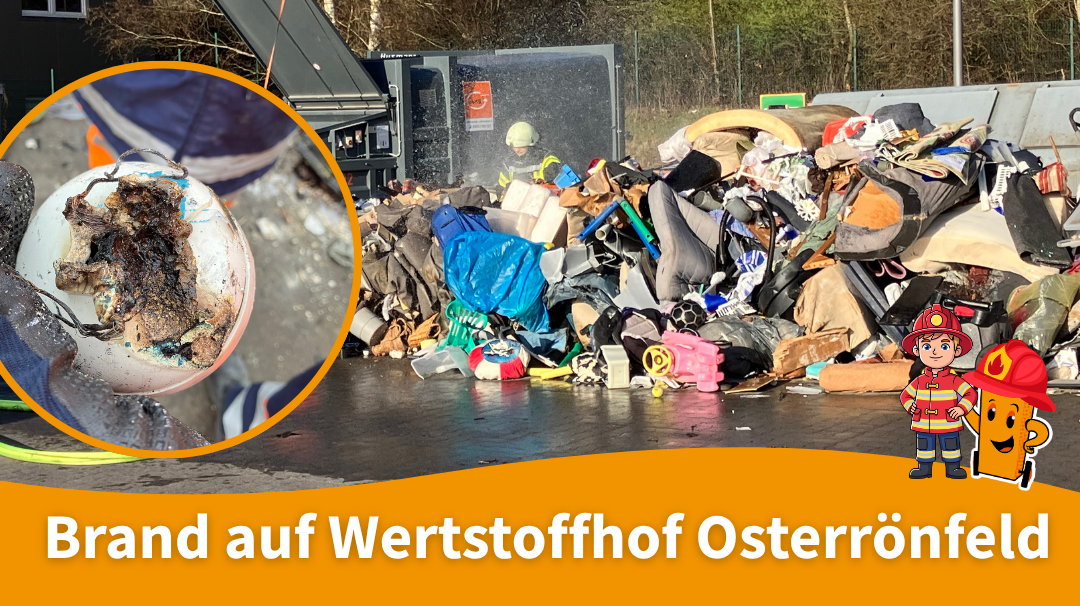 Brandgut nach Feuer in Sperrmüllpresse