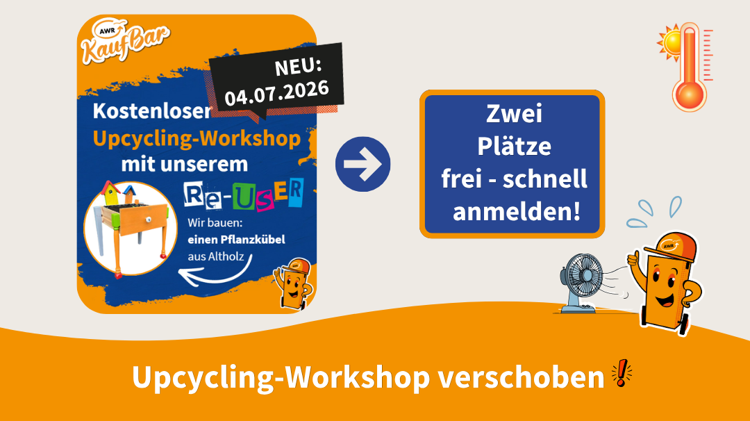 Upcycling-Workshop verschoben