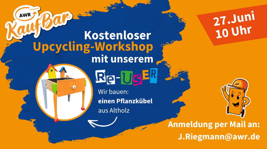 Upcycling-Workshop mit der AWR-KaufBar am 27.06.2026
