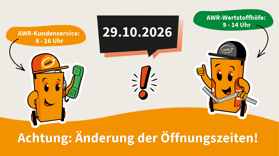 29. Oktober: Änderung der Öffnungszeiten